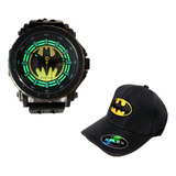 Combo Reloj Batman Casual Hombre Dc Comics + Gorra