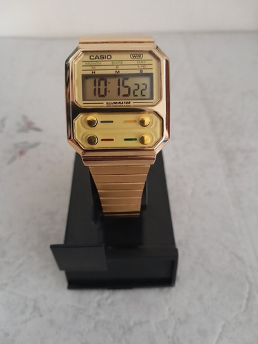 Casio Dorado W100 Acero Oro Caja Metálica 