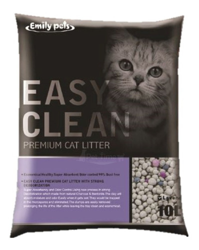 Arena Sanitaria Aglutinante Easy Clean Emilypet Lavanda 16kg