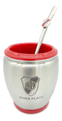 Mate De Acero Y Bombilla Con Grabado River Plate