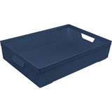 Organizador De Armário Multiuso Decorativo Juta Azul 11,5 L