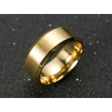 Anillo En Acero Enchape Oro 18k Compromiso Boda