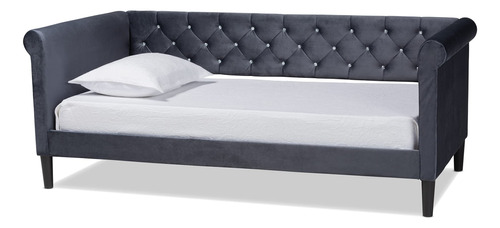 Baxton Studio Sofa Cama Cora, Individual, Gris