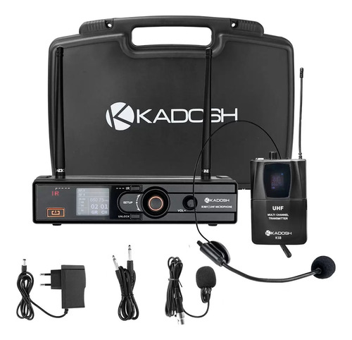 Microfone Headset Sem Fio Profissional Uhf  Kadosh K 501h 