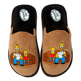 Pantufla Homero Simpson Color Camel Para Caballero