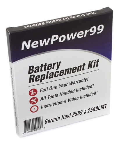 Newpower99 - Batería Para Garmin Nuvi 2589 Con Herramientas,