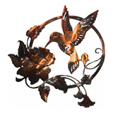 Decoración De Pared Metálica Con Colibrí Escultura De Pája
