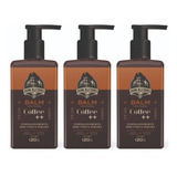 Kit 3x Balm Hidratante Para Barba 120ml Coffee Don Alcides