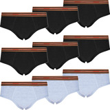 Kit 9 Cuecas Lupo Slip Masculino Algodão Atacado Original