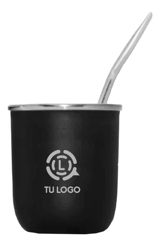 Mate Termico Acero Personalizado Logo Grabado Laser Bombilla