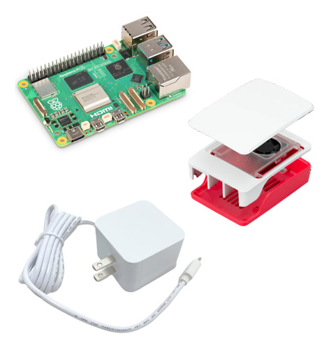 Raspberry Pi 5 4gb Fuente Case Oficial Ventilador Disipador