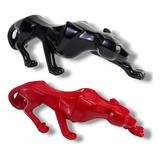 Kit 2 Pantera Jaguar Decoração Luxo Preto E Vermelho 