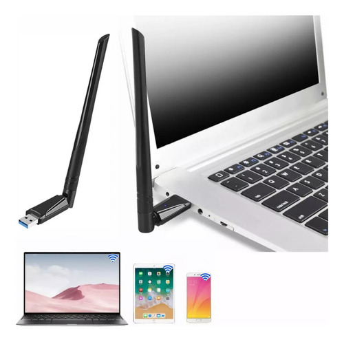 Antena Adaptador Wifi Inalambrica Usb3.0 Doble Banda 1300mbp