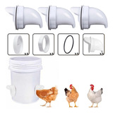 Kit 4 Bocal Para Comedouro Tratador Galinhas Aves Ração Cor Branco