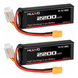 2 Baterias Lipo 11.1v 2200mah 50c 3s Xt60 Plug Hoovo