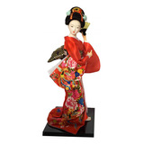 Elegante Muñeca Geisha Con Kimono Tradicional Estilo B