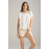 Pijama Short Dama Options Intimate Rayas Beige Ref 1562031