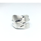 Anillo Doble Pellizco Rodinado Satinado Plata 925