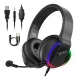 Auriculares Gamers Headset Pc Eksa E400 Rgb Multiplataforma