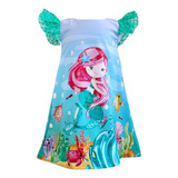 Vestido Infantil Trapézio Cauda Sereia Ou Abelha 3d Lúdico