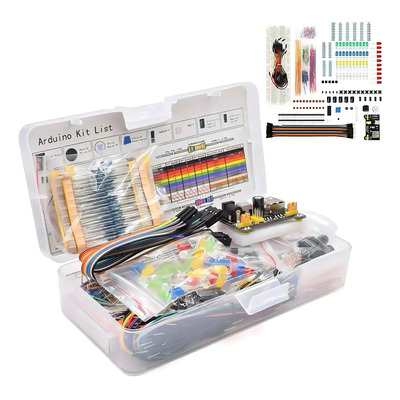 Kit De Componentes Electrónicos 830 Puntos De Conexión Breadboard Cable Resistencia Aplicable Para Uno R3