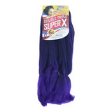 Jumbo Trança 400gramas Cabelo Sintético Jumbão Super X+brind Cor T2/purple Castanho Escuro Com Californiana Roxo