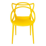 Cadeira De Jantar Top Chairs Top Chairs Allegra, Estrutura De Cor  Amarelo, 8 Unidades