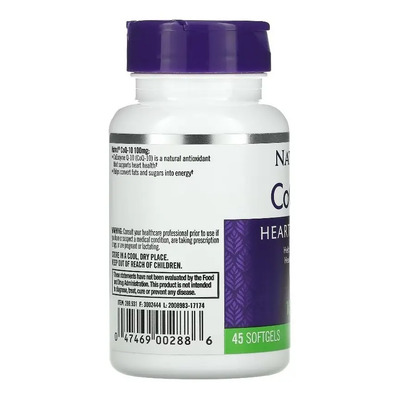 Natrol, CoQ-10 Cápsulas blandas, Suplemento dietético para la salud del corazón, 100 mg, 45 unidades, Ayuda a Combatir los radicales libres y a preservar el antioxidante vitamina E | Envío gratis