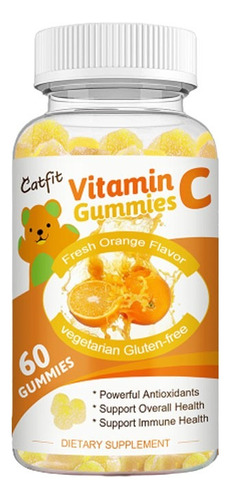Vitamina C Gummies Acido Ascorbico 1000mg 60 Gomitas Naranja
