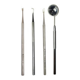 Kit Raspagem De Tártaro Dental Completo E 1 Espelho Com Cabo