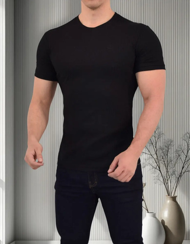 Playera John Leopard Manga Corta Ribbed Muy Ajustada | Envío gratis