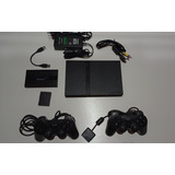 Ps2 Slim Com Hd 500 Gb 160 Games 2 Controles