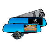 Espejo Retrovisor Dvr Sensor- Camara De Reversa Logo Peugeot