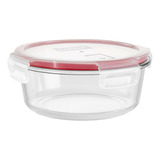 Contenedor Redondo Vidrio Pyrex Con Tapa Easy Vent 400cc Rex Color Transparente