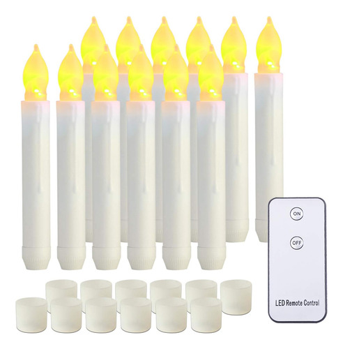 6.5 Inch Led Taper Candles Fake Taper Flameless Candles Set