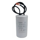 Capacitor Condensador 20uf 250vac Cbb60 Redondo Cable 20mfd