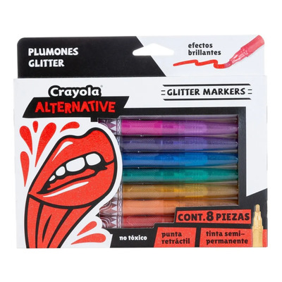 Crayola Alternative 8 Plumones Glitter | Envío gratis