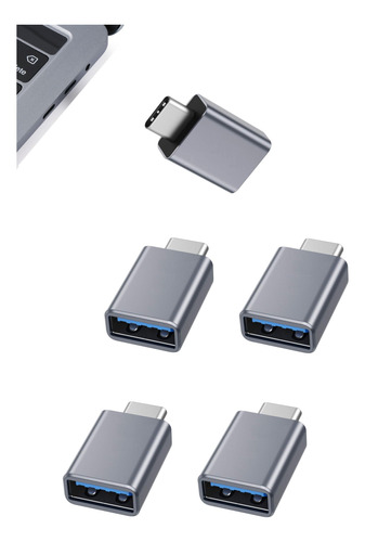 4 Un Adaptador Conversor Usb-c  Tipo C Para Usb Com Garantia