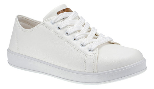 Tenis Feminino Casual Branco Amarrar Sapatenis 7801