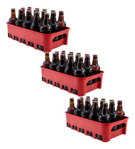 Kit 3 Caixas Engradado Cerveja 300ml P/15 Garrafas Romarinho