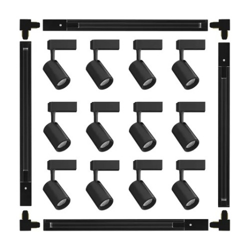 Kit Trilho Eletrificado De 8m + 8 Spots Led 10w Quadrada