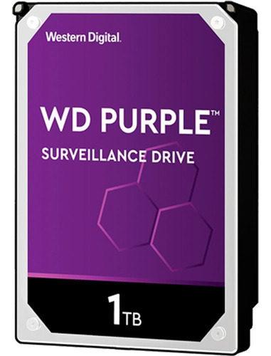 Hd Sata 1tb Wd Western Digital Wd11purz Purple Surveillance Sata 6gb/s 1000gb Dvr Ideal Para Sistemas De Segurança