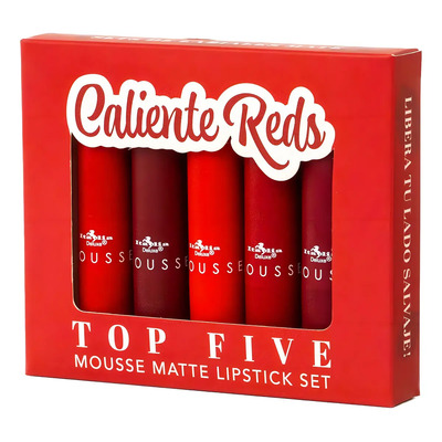 Set 5 Labiales Mate Mousse Top Five Italia Deluxe | Envío gratis