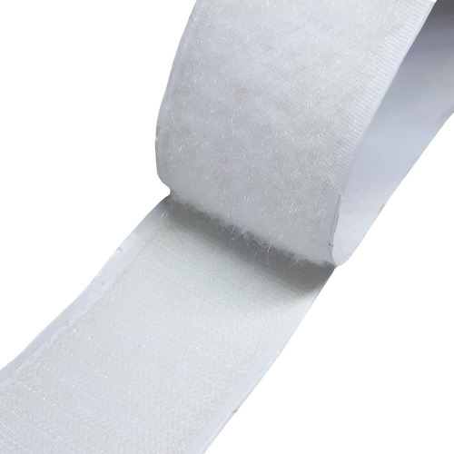 Velcro Com Adesivo Dupla Face Autocolante 50mm X 10m Branco