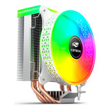 Cpu Cooler Torre Branco Rgb Universal Intel Amd 4 Heatpipes
