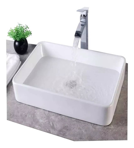 Lavamanos Blanco Vessel Pool Rectangular 48 X 37 X 15 Cm