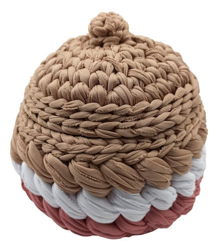 Alhajero Joyero Circular Tejido Tela Crochet Elegante Regalo
