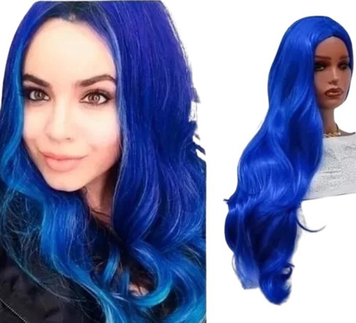 Peruca Longa Azul P/ Cosplay Da Evie Amiga A Mal Descenentes