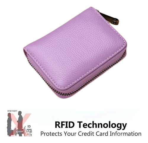 Cartera Pequeña De Piel Tipo Acordeón Con Tarjetero Rfid;