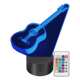 Lámpara Led Decorativa Guitarra Músico Rgb Personalizada